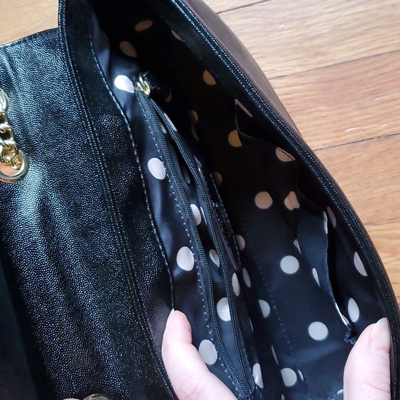 Anne klein large black shoulder crossbody bag chain‎ handle nwot - Picture 7 of 10
